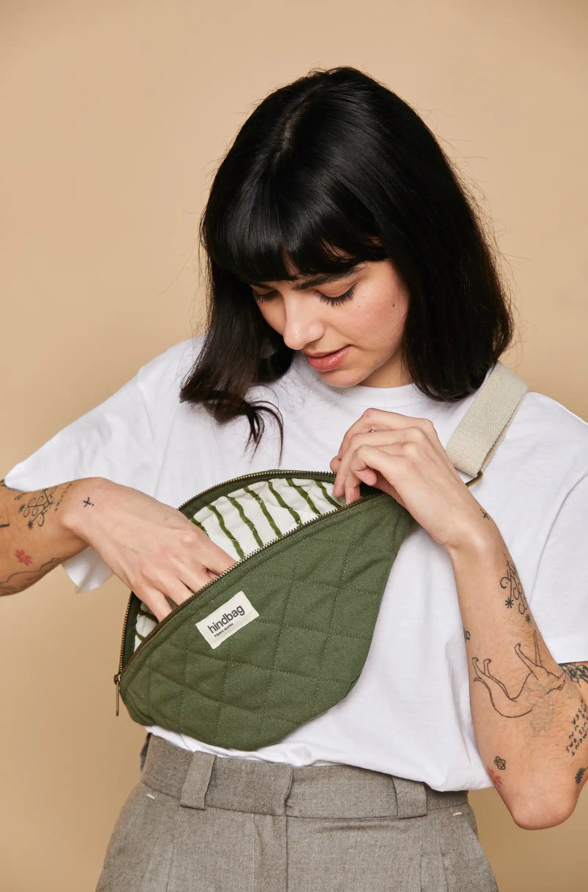 Olivia Olive Quilted Belt Bag