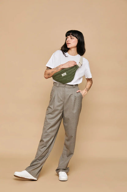 Olivia Olive Quilted Belt Bag