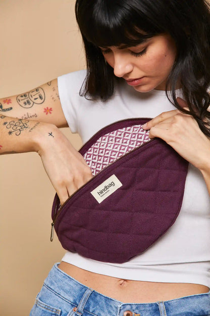 Olivia Plum Quilted Belt Bag
