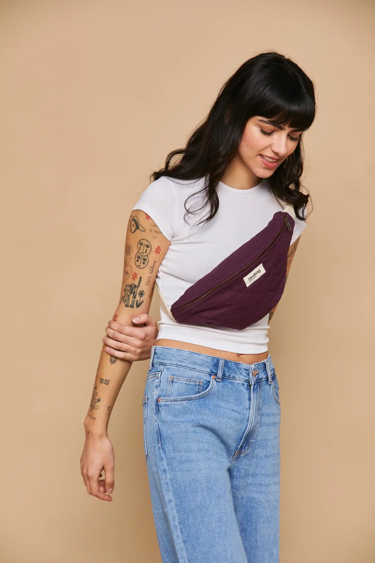 Olivia Plum Quilted Belt Bag