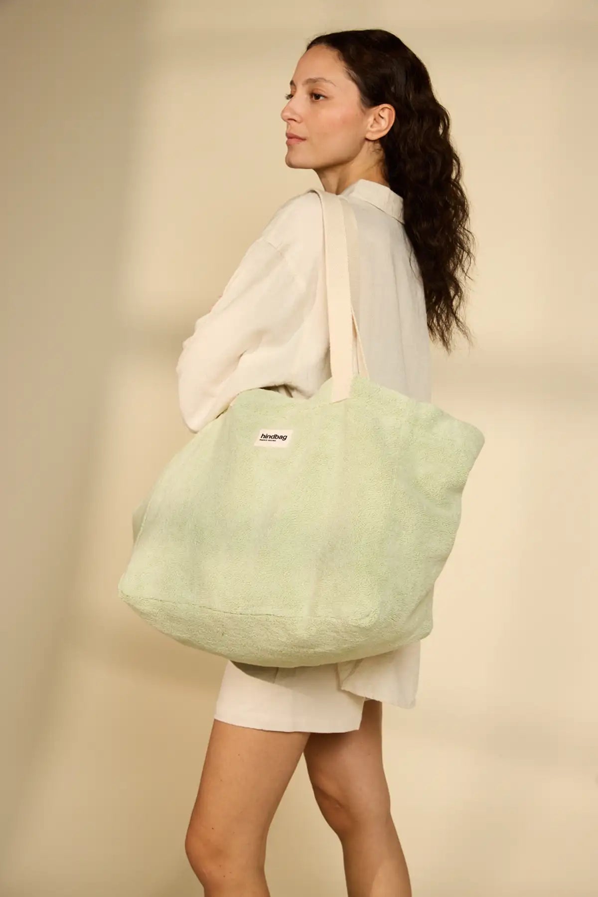 Almond green Claude Terry tote bag