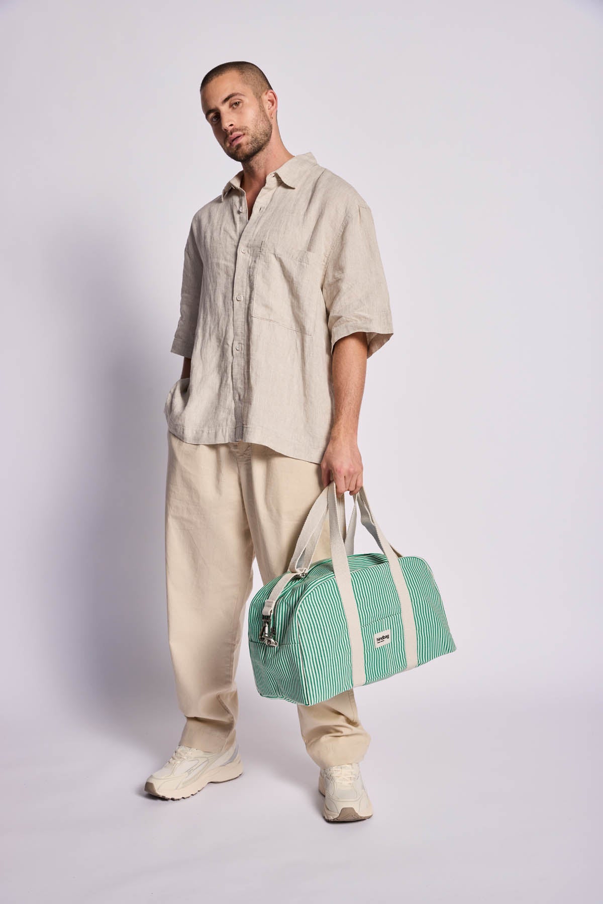 Charlie green Stripes Weekend Bag