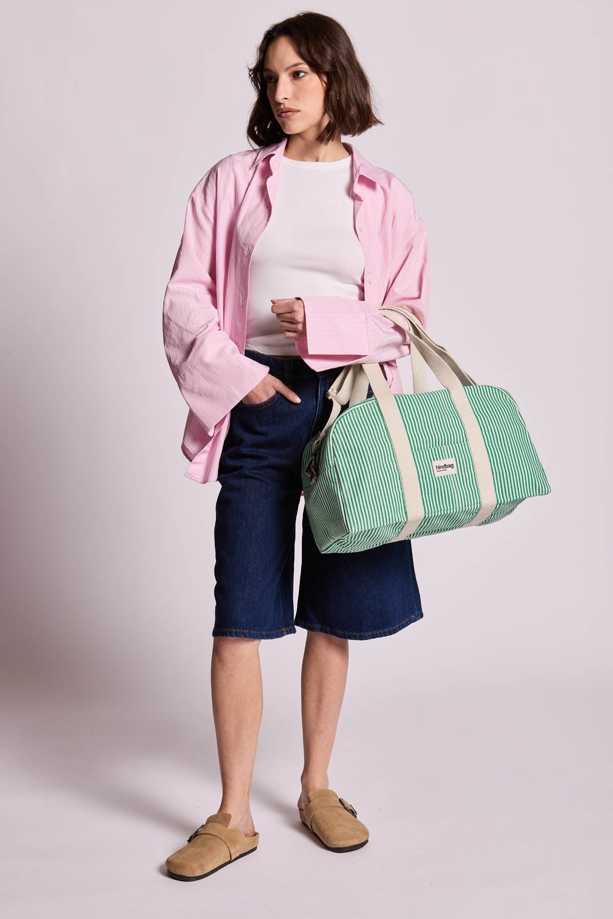 Charlie green Stripes Weekend Bag