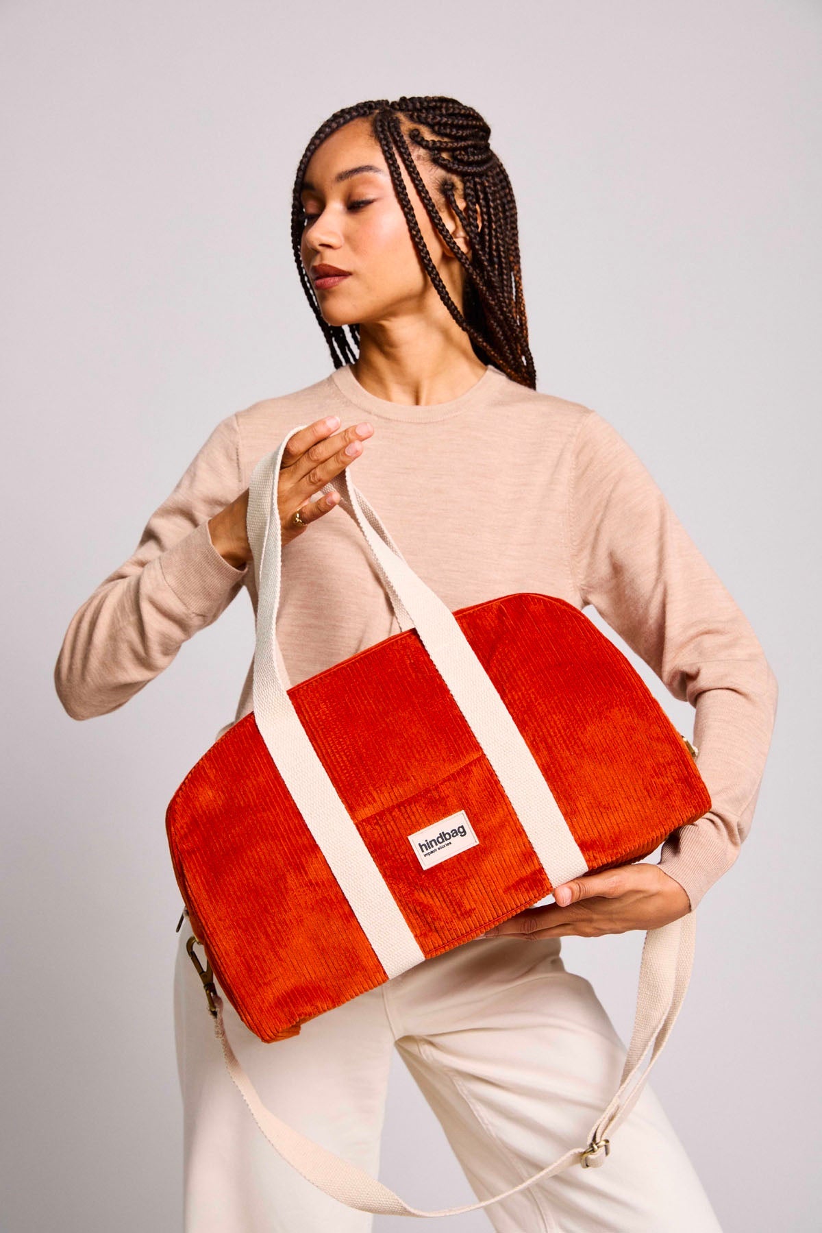 Charlie Bowling Bag in brick corduroy