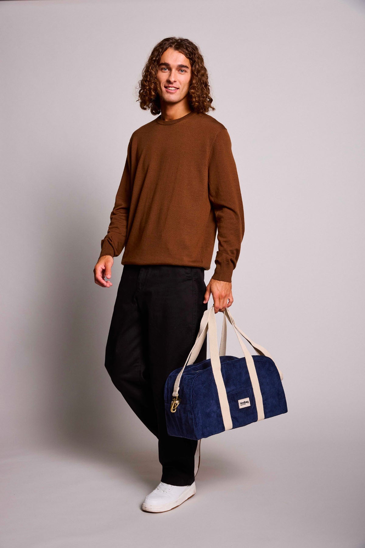 Charlie Bowling Bag in navy corduroy