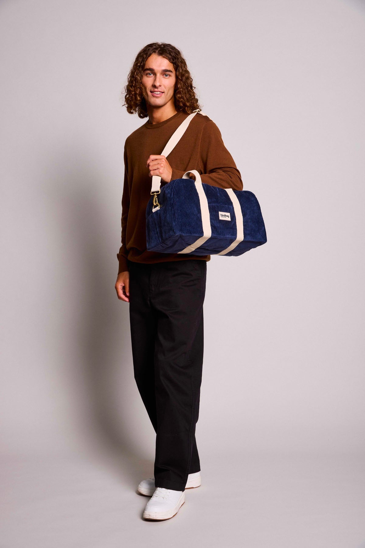 Charlie Bowling Bag in navy corduroy