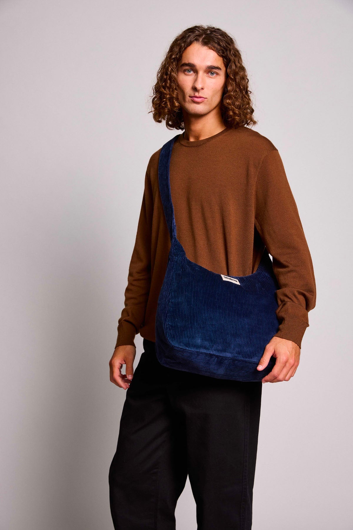Claire Navy Corduroy Hobo Bag