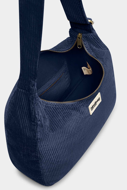 Claire Navy Corduroy Hobo Bag