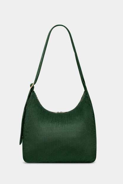 Claire Pine Green Corduroy Hobo Bag