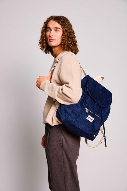 Eliot backpack in navy corduroy