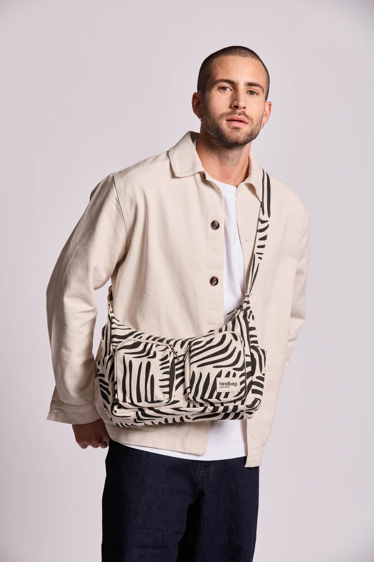 Emile Multipocket Bag Zebra Ecru