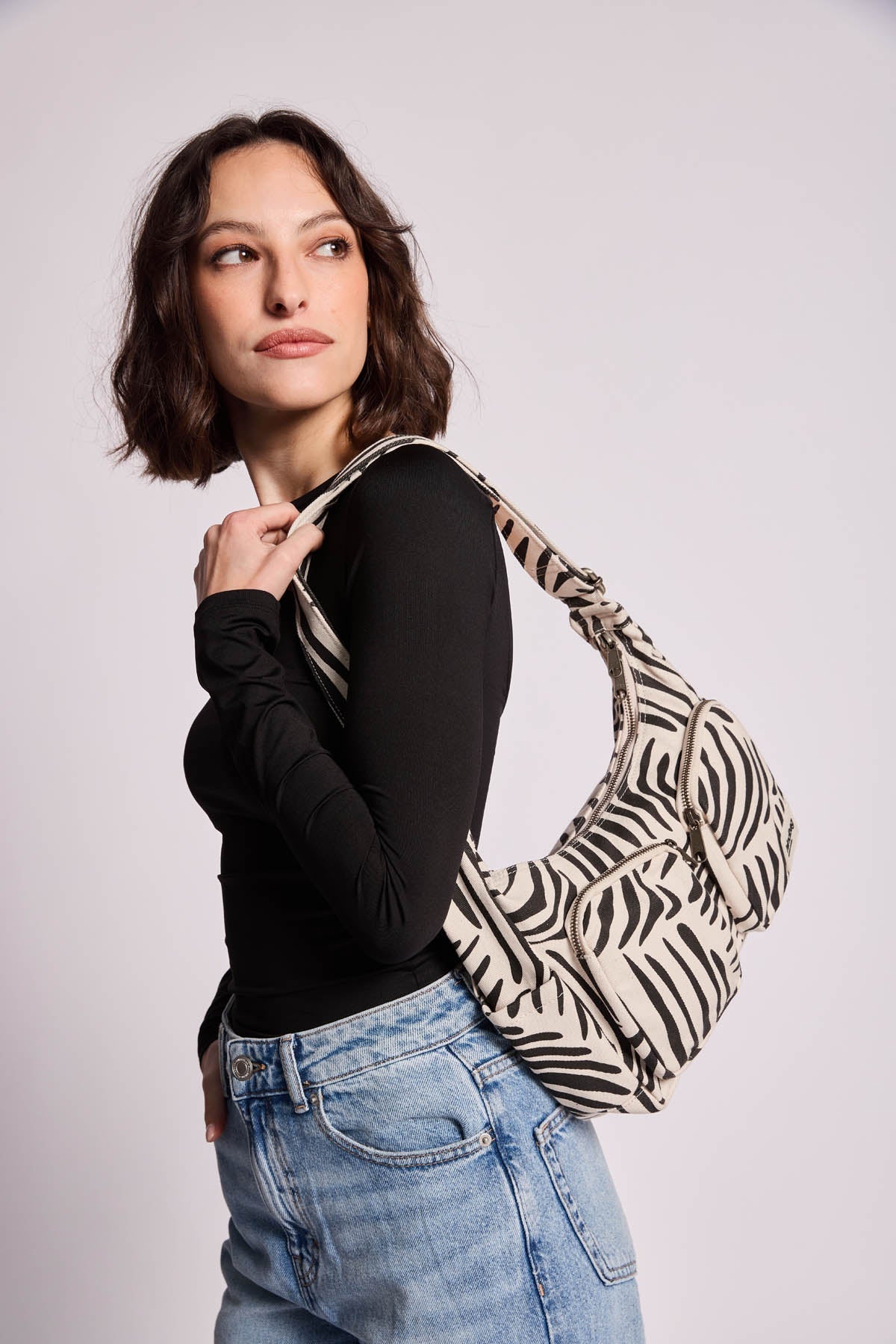 Emile Multipocket Bag Zebra Ecru