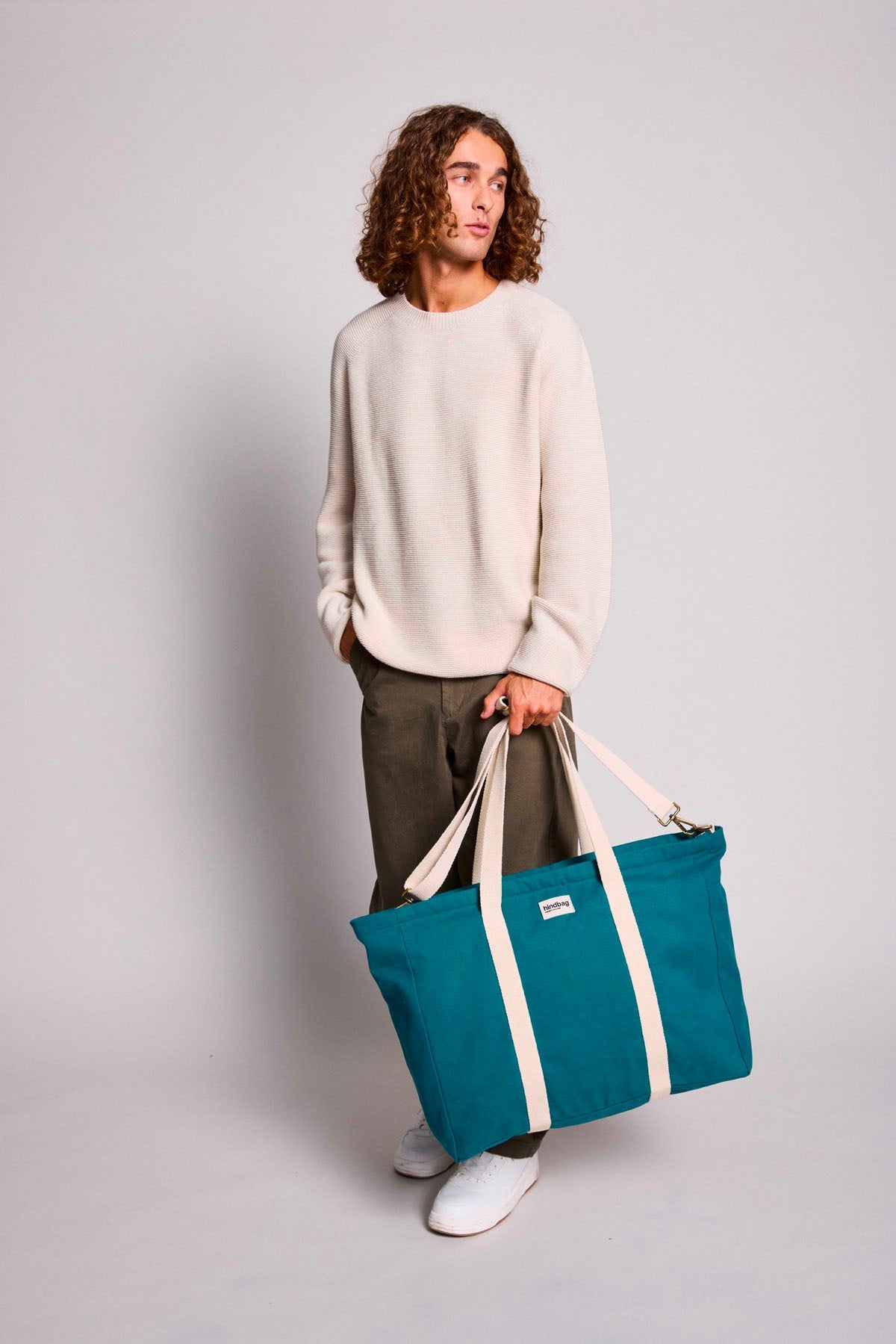 Peacock Blue Jean Bag