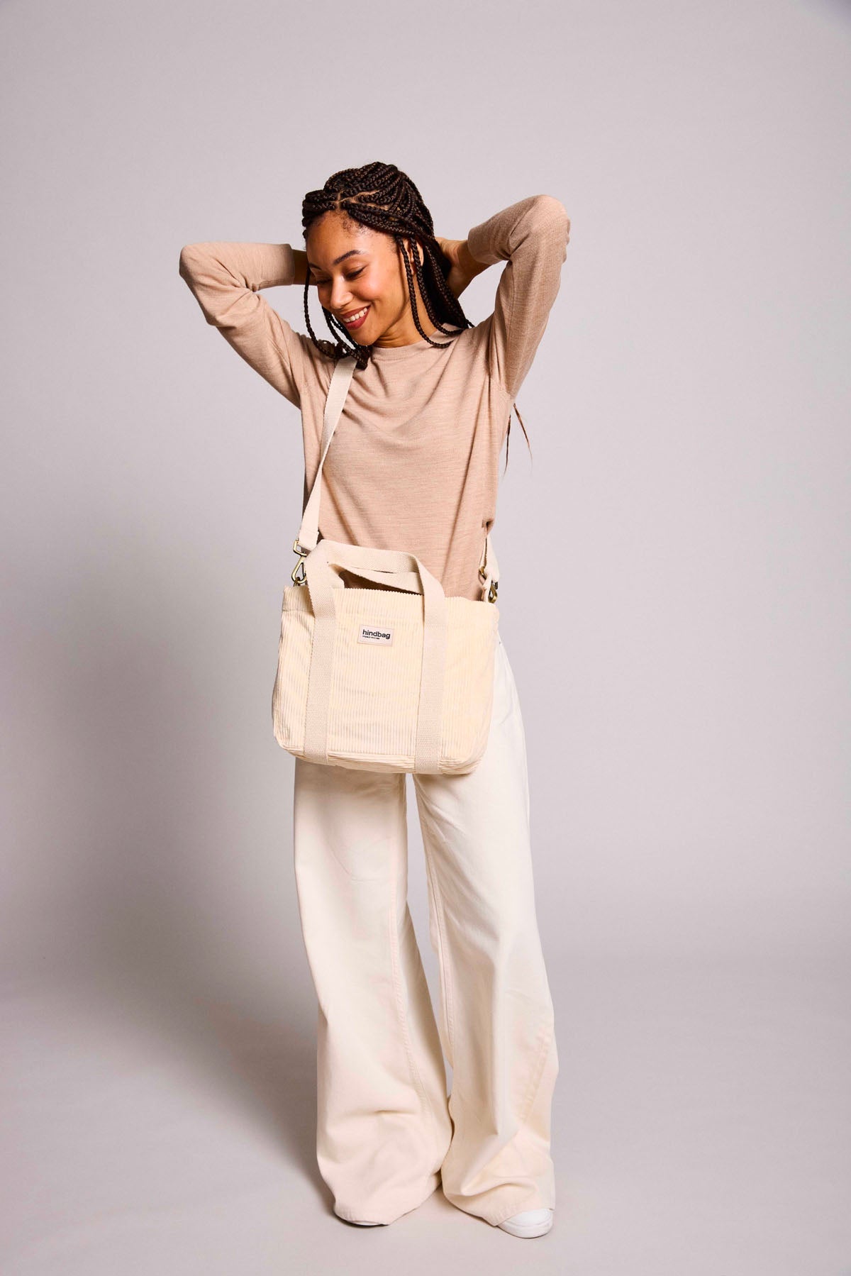 Louise cream corduroy Crossbody