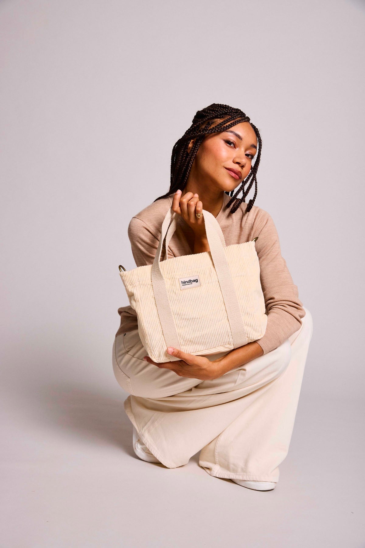 Louise cream corduroy Crossbody