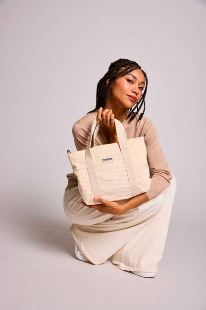 Louise cream corduroy Crossbody