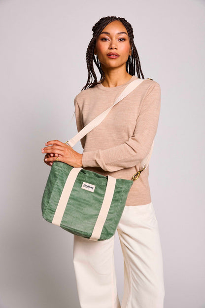Louise Mint Green Corduroy Handbag