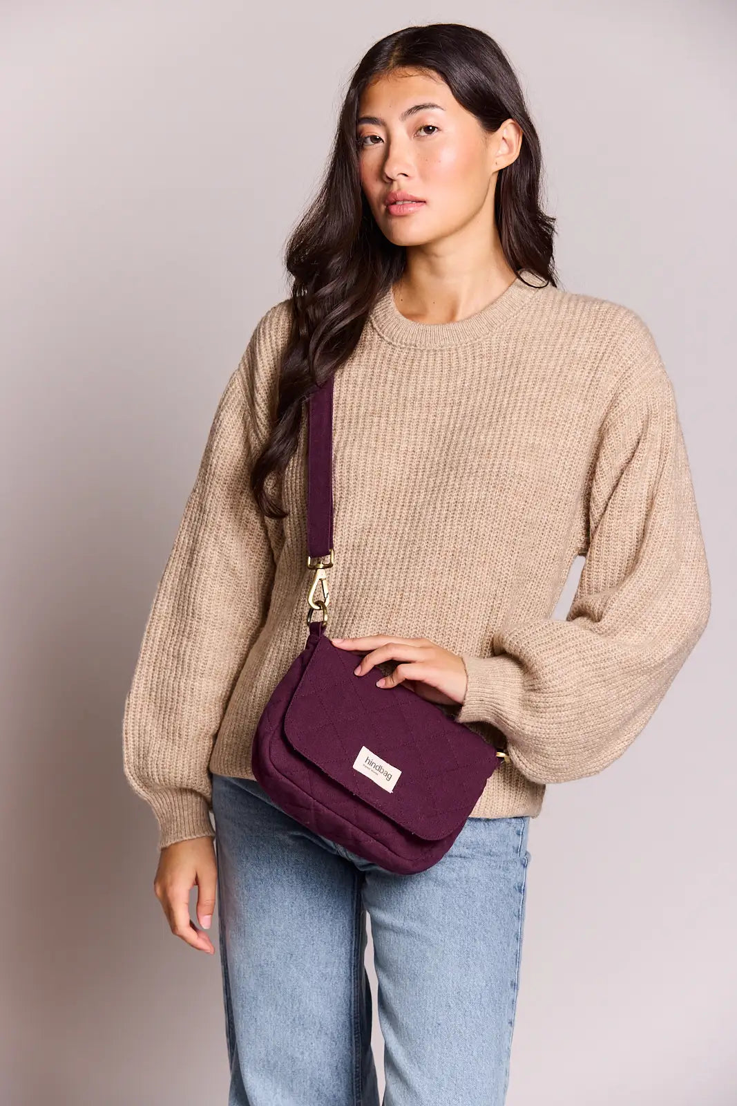 Margault Prune quilted handbag
