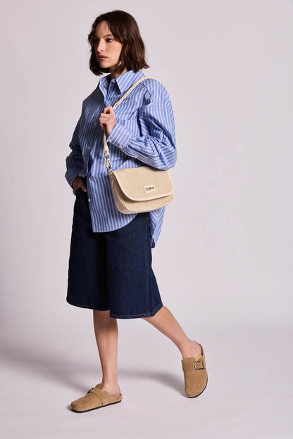 Margault nude woven crossbody