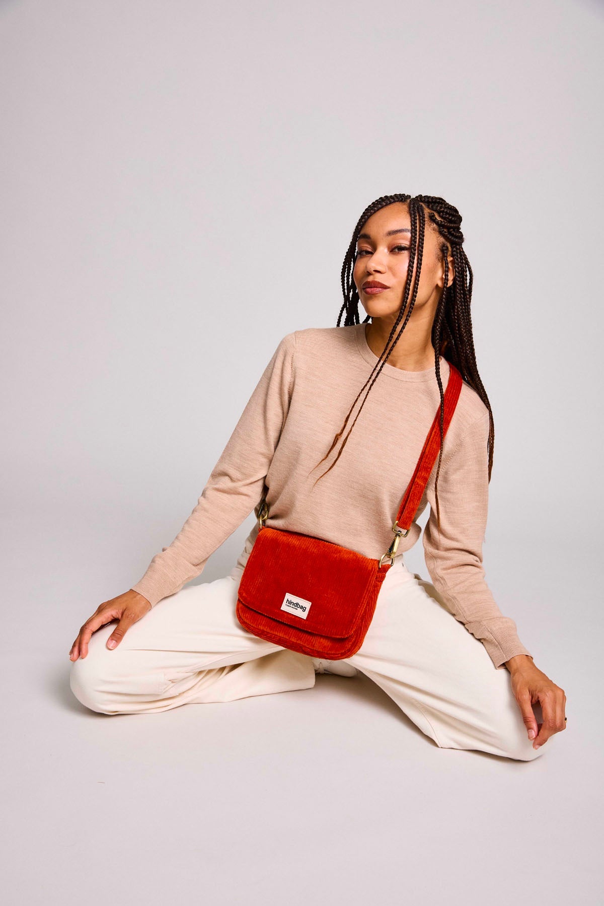 Margault Brick Corduroy Handbag