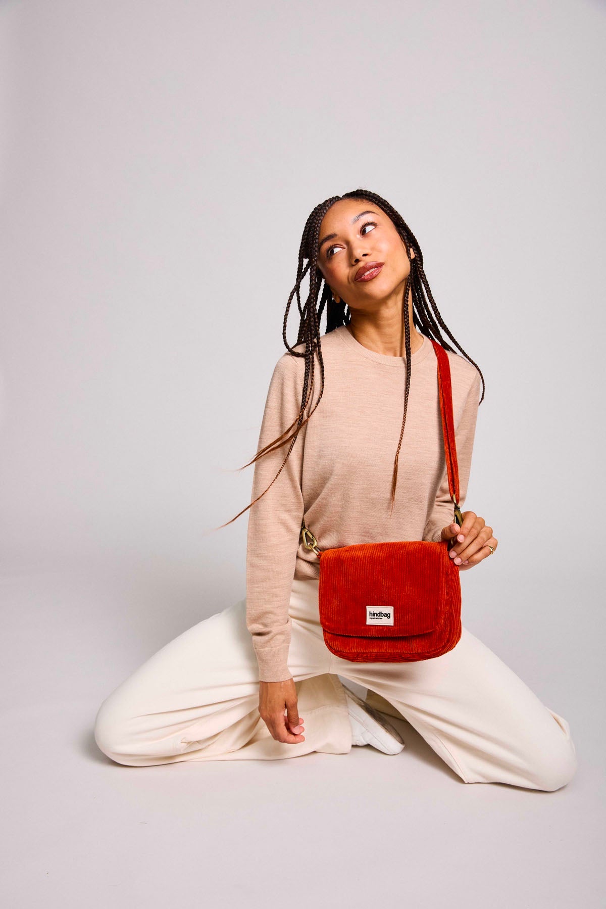 Margault Brick Corduroy Handbag