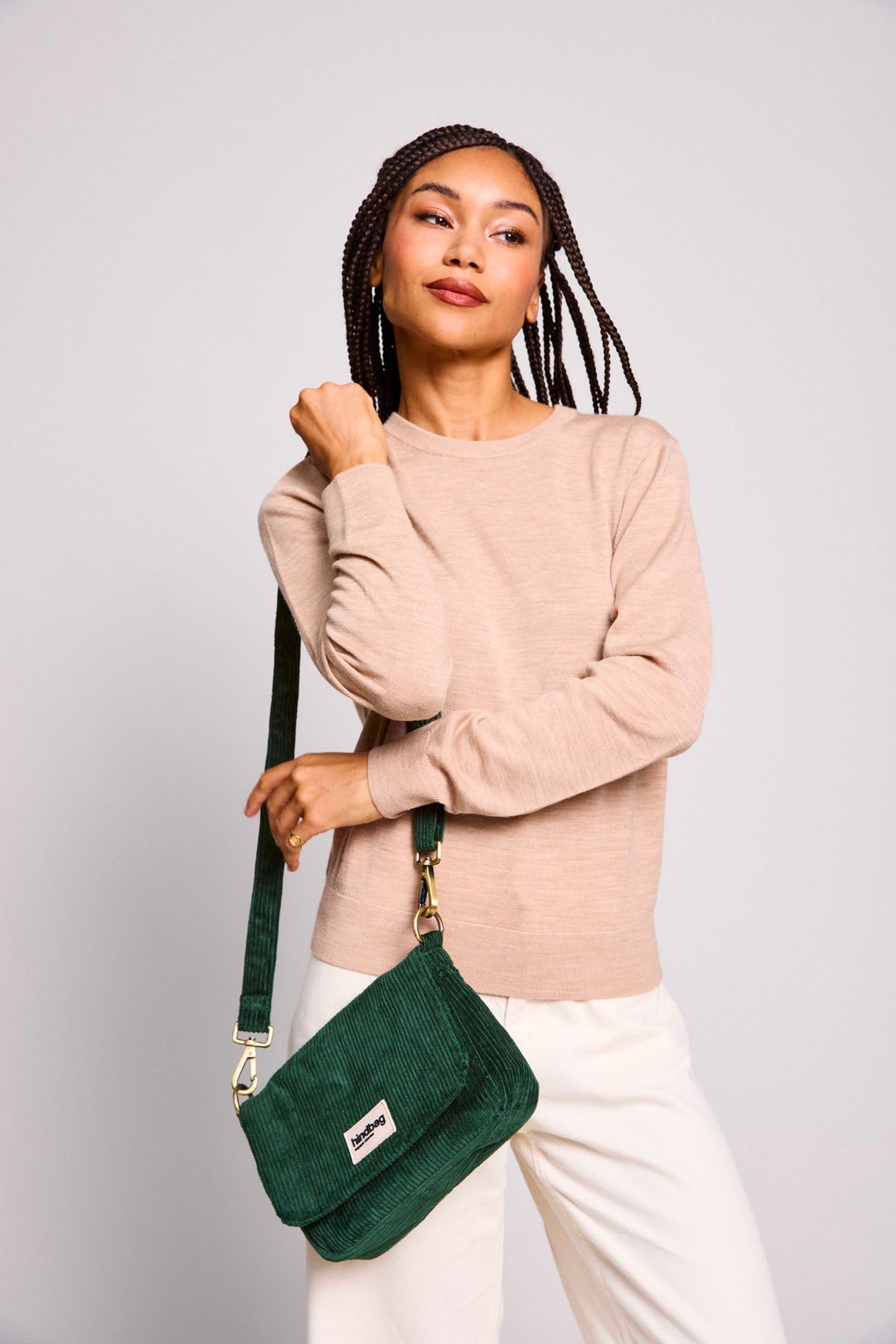 Margault Pine Green Corduroy Handbag