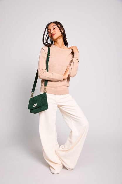 Margault Pine Green Corduroy Handbag