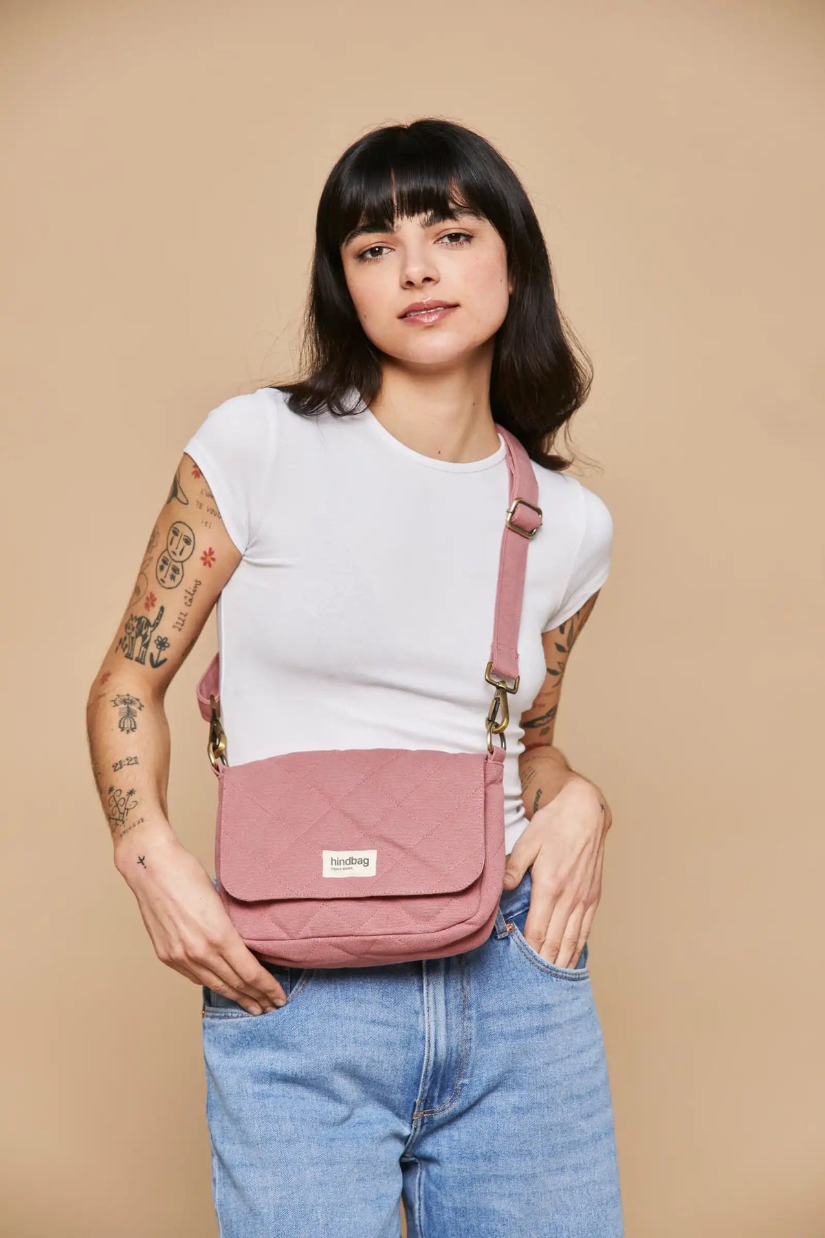 Margault Blush quilted handbag