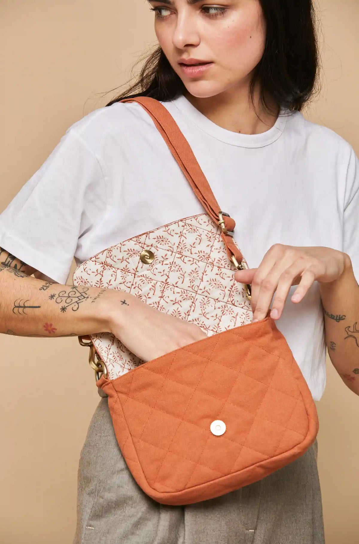 Margault Sienna quilted handbag
