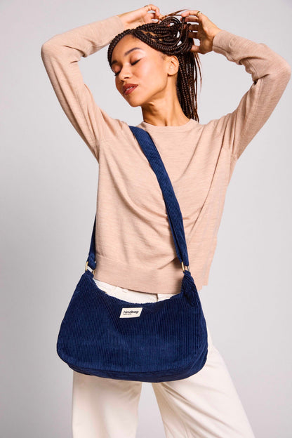 Rosa Navy Corduroy Bag