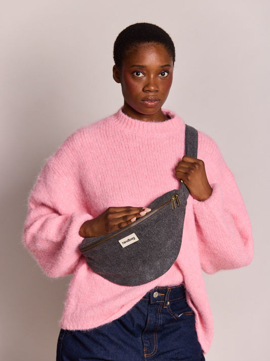 Sasha dark grey denim Bum bag