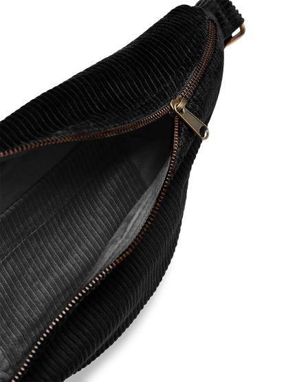 Sasha black corduroy Bum Bag