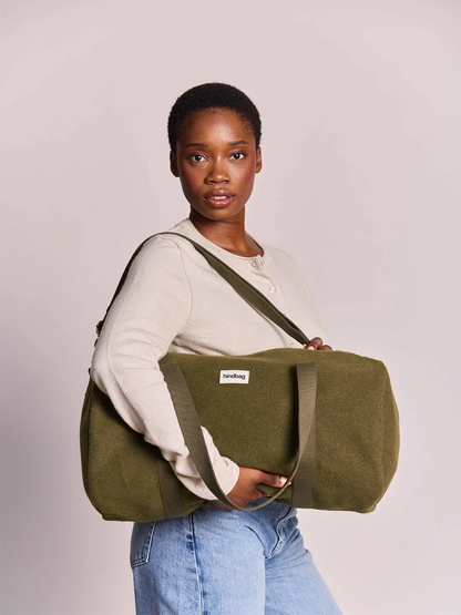 Duffel bag Simon effet lainé khaki