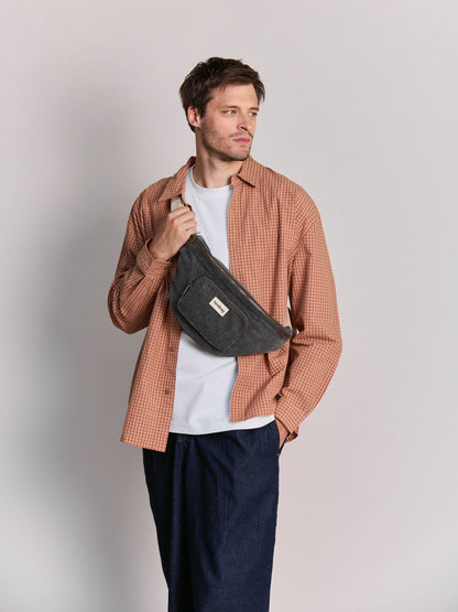 Sofia dark grey denim Bum bag