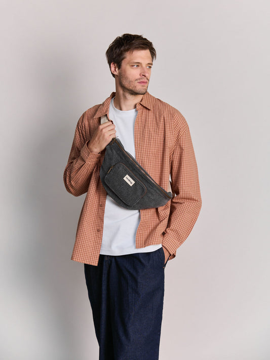 Sofia dark grey denim Bum bag
