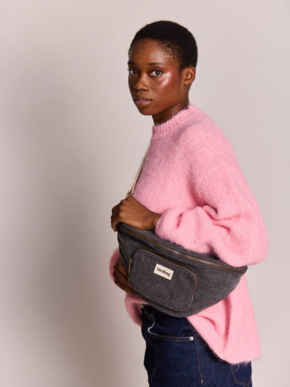Sofia dark grey denim Bum bag