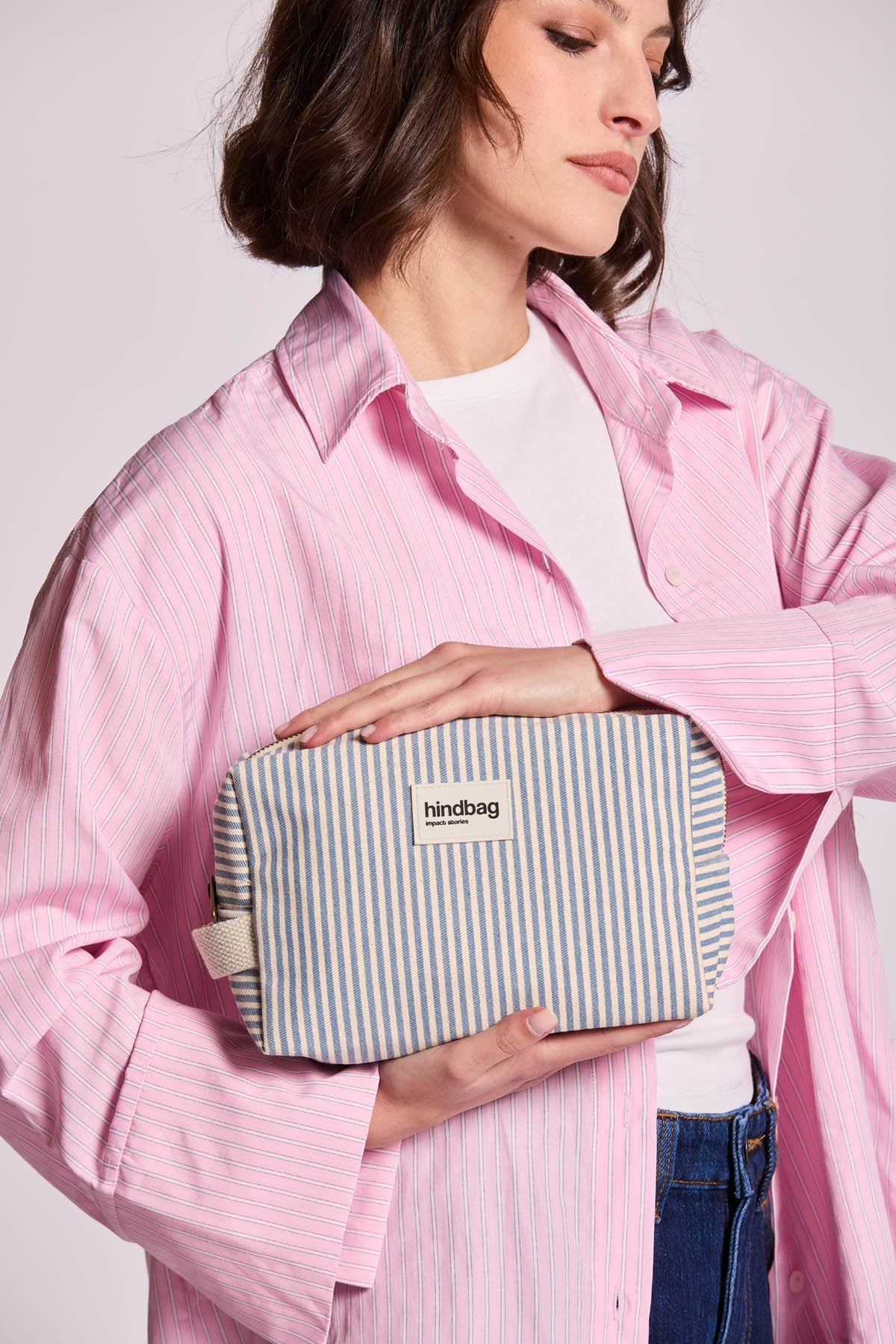 Leon Blue Stripes Toiletry Bag
