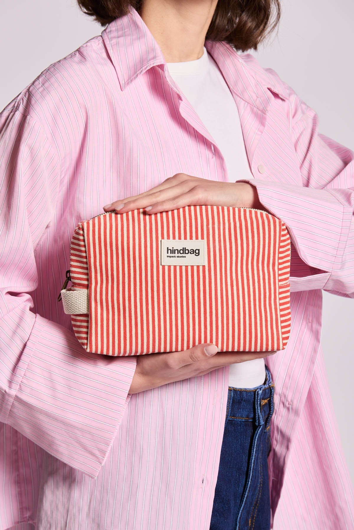 Leon red Stripes Toiletry Bag