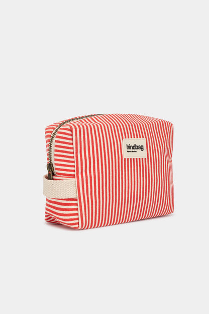 Leon red Stripes Toiletry Bag