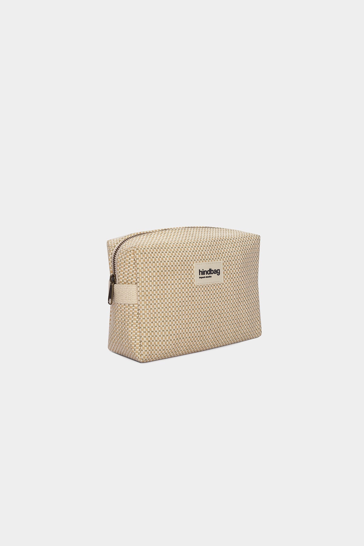 Leon nude woven toiletry bag