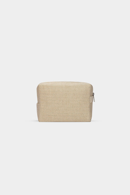 Leon nude woven toiletry bag