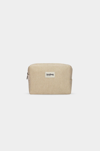 Leon nude woven toiletry bag