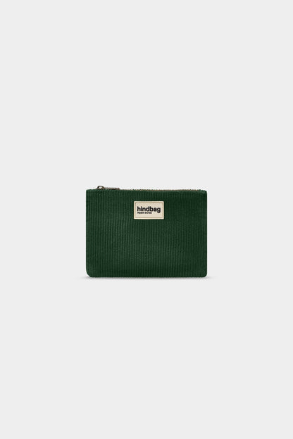Lou Pine Green Corduroy Pouch