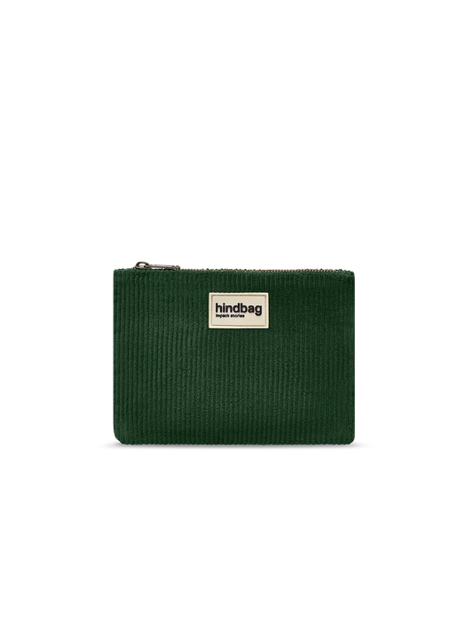 Lou Pine Green Corduroy Pouch