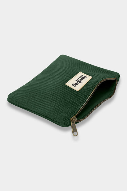 Lou Pine Green Corduroy Pouch