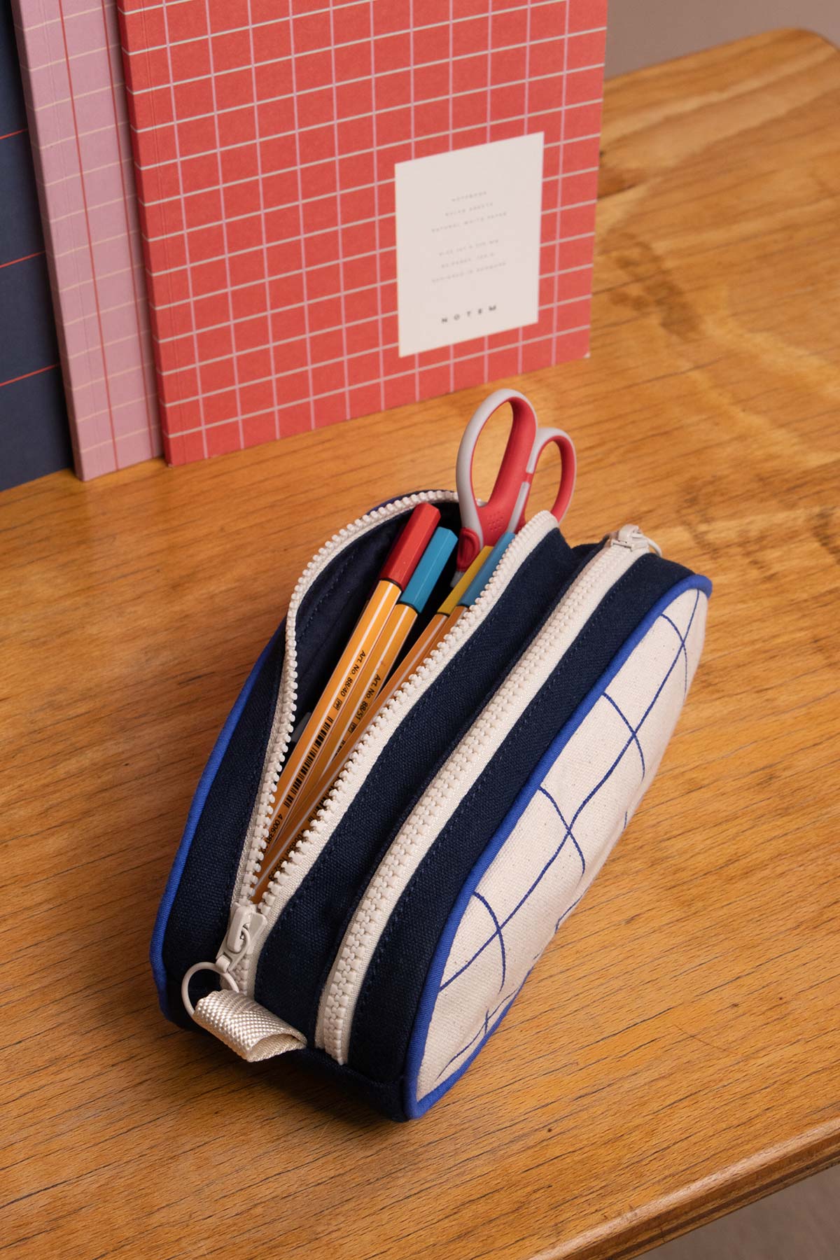 Malo Tricolor Check Pencil Case