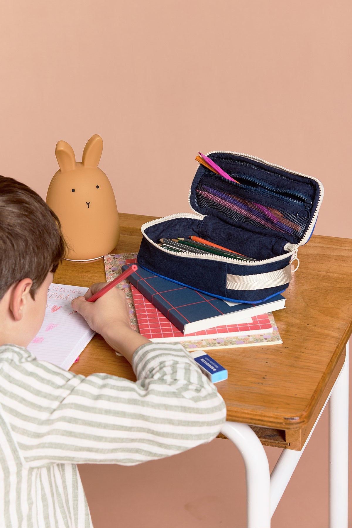 Max Tricolor Checkered Pencil Case