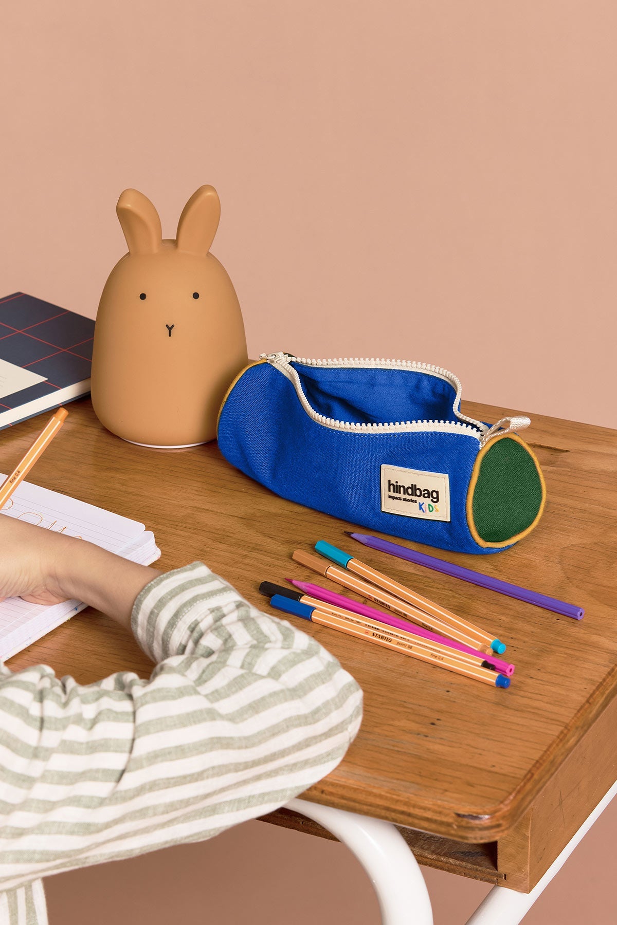 Mia Tricolor Electric Blue Pencil Case