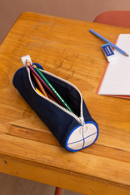Mia Tricolor Checkered Pencil Case