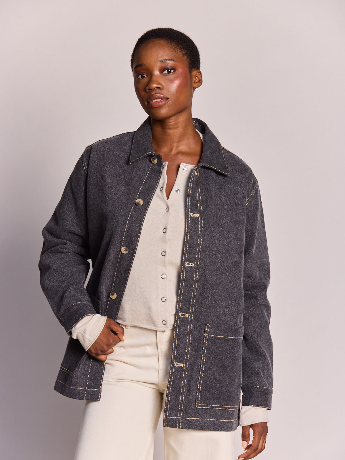 Marcel denim grey unisex jacket